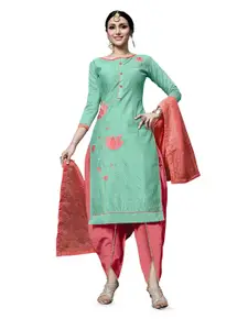 MANVAA Embroidered Pure Cotton Unstitched Dress Material