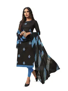 MANVAA Floral Embroidered Modal Cotton Unstitched Dress Material