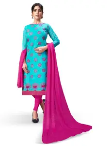 MANVAA Geometric Embroidered Unstitched Dress Material