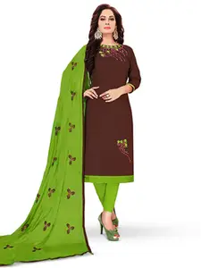 MANVAA Ethnic Motifs Embroidered Unstitched Dress Material