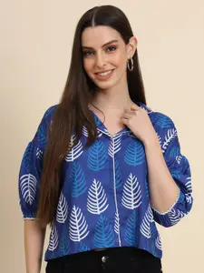 VAIRAGEE Classic Boxy Tropical Printed Cuban Collar Cotton Casual Shirt