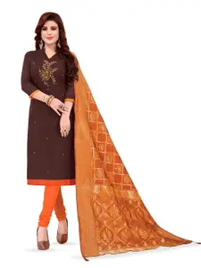 MANVAA Embellished Beads and Stones Unstitched Dress Material