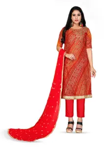 MANVAA Bandhani Printed Unstitched Dress Material