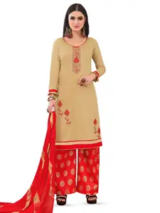 MANVAA Ethnic Motifs Embroidered Unstitched Dress Material