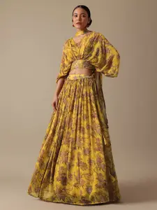 KALKI Fashion Yellow Embroidered Ready to Wear Lehenga & Blouse With Dupatta