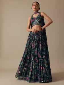 KALKI Fashion Printed Sequinned Detail Silk Ready to Wear Lehenga & Blouse With Dupatta