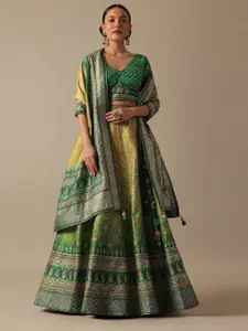 KALKI Fashion Green Embellished Ready to Wear Lehenga & Blouse With Dupatta