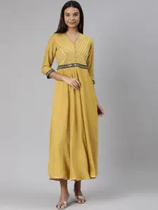 Neerus Self Design Maxi Ethnic Dress