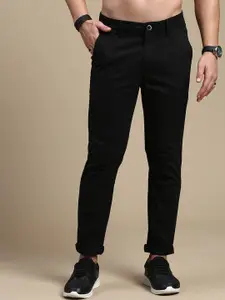 Roadster The Roaster Lifestyle Co. Men Black Slim Fit Mid-Rise Chinos