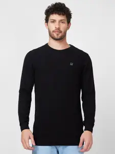 SPYKAR Ribbed Round Neck Pullover Cotton Sweater
