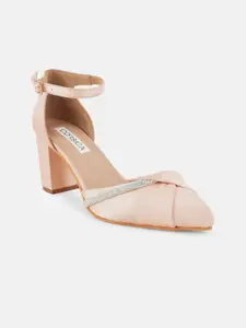 CORSICA Rose Gold Party Block Peep Toes