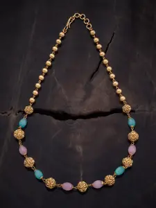 Kushal's Fashion Jewellery Gold-Plated Beaded Copper Minimal Necklace
