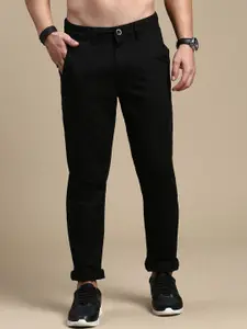 Roadster The Roaster Lifestyle Co. Men Black Relaxed Slim-Fit Mid-Rise Chinos