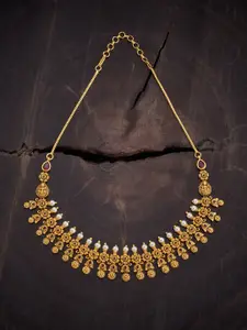 Kushal's Fashion Jewellery Red Copper Gold-Plated Antique Necklace