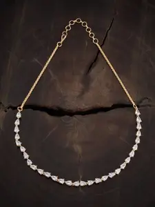 Kushal's Fashion Jewellery White Copper Gold-Plated Necklace