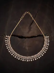 Kushal's Fashion Jewellery White Copper Gold-Plated Necklace