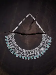 Kushal's Fashion Jewellery Rhodium-Plated CZ-Studded Necklace
