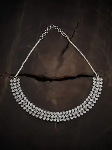 Kushal's Fashion Jewellery Rhodium-Plated Cz-Studded Necklace