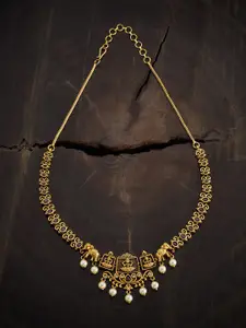 Kushal's Fashion Jewellery Gold-Plated Beaded Antique Necklace
