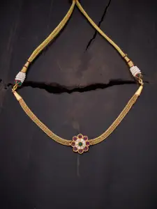 Kushal's Fashion Jewellery Gold-Plated Stone-Studded Antique Necklace