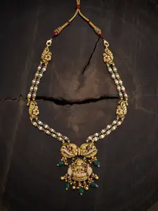 Kushal's Fashion Jewellery Gold-Plated Silver Temple Necklace