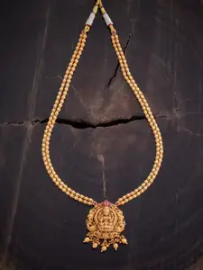 Kushal's Fashion Jewellery Gold-Plated Temple Necklace