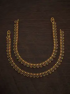 Kushal's Fashion Jewellery Set Of 2 Gold-Plated Stone-Studded Anklet