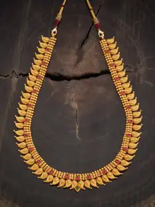 Kushal's Fashion Jewellery Embellished Bridal Gold-Plated Necklace