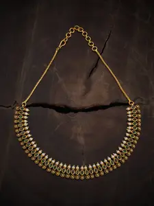 Kushal's Fashion Jewellery Green Copper Gold-Plated Antique Necklace