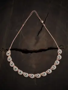 Kushal's Fashion Jewellery White Copper Rose Gold-Plated Necklace