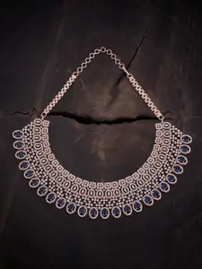 Kushal's Fashion Jewellery Blue Copper Rose Gold-Plated Necklace
