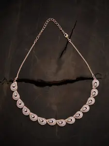 Kushal's Fashion Jewellery White Copper Rose Gold-Plated Necklace