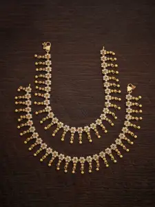 Kushal's Fashion Jewellery Set of 2 Gold-Plated Anklets