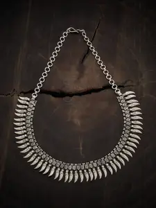 Kushal's Fashion Jewellery Silver Rhodium-Plated Oxidised Necklace