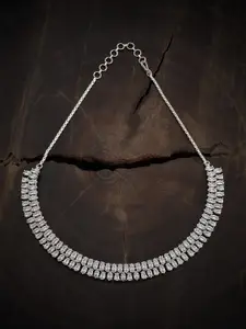 Kushal's Fashion Jewellery White Copper Rhodium-Plated Necklace