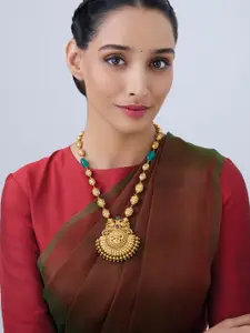 Kushal's Fashion Jewellery Copper Gold-Plated Artificial Stones Studded Necklace