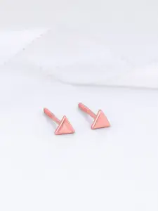 GIVA 925 Sterling Silver Rose Gold-Plated Geometric Studs Earrings