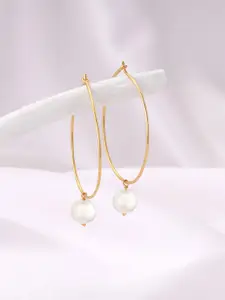 GIVA Gold-Toned Pearls Earrings
