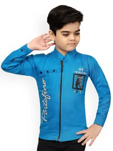 BAESD Boys Graphic Printed Lightweight Open Front Jacket