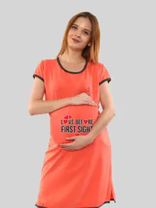 SillyBoom Graphic Printed Maternity T-shirt Nightdress