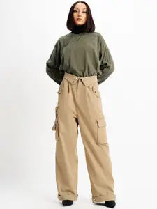 FREAKINS Women Straight Fit High-Rise Clean Look Pure Cotton Jeans