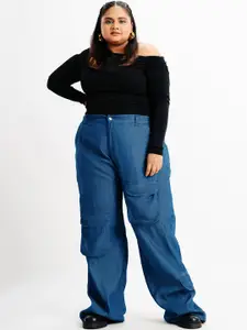 FREAKINS Plus Size Women Straight Fit High-Rise Jeans