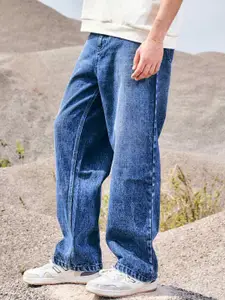 Bonkers Corner Men Wide Leg Light Fade Mid-Rise Stretchable Jeans