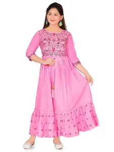 BAESD Girls Floral Embroidered Maxi Dress