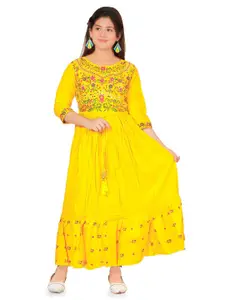 BAESD Girls Floral Embroidered Maxi Dress