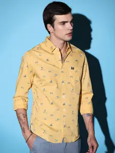 The Indian Garage Co Slim Fit Conversational Printed Pure Cotton Casual Shirt