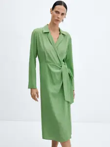 MANGO Midi Shirt Style Wrap Dress