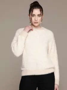 MANGO Women Pullover with Fuzzy Detail