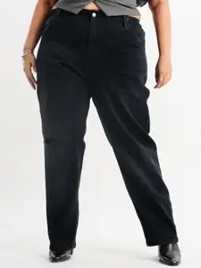 FREAKINS Women Slash Knee High-Rise Stretchable Jeans