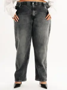 FREAKINS Plus Size Women Heavy Fade High-Rise Stretchable Jeans